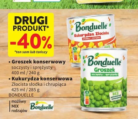 Kukurydza konserwowa Złocista słodka i chrupiąca Bonduelle promocja w Intermarche