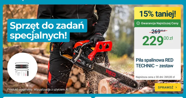 Piła spalinowa Red Technic - zestaw promocja w ERLI