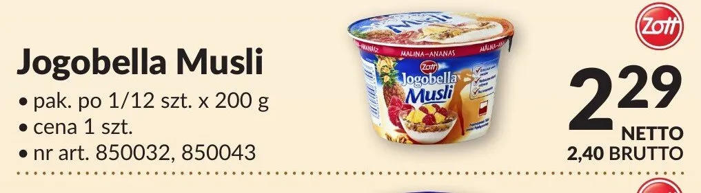 Jogobella Musli Zott promocja w Makro