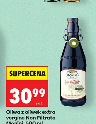 Oliwa z oliwek extra vergine Non Filtrato Monini promocja w Biedronka