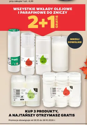 Wkłady olejowe i parafinowe do zniczy promocja w Netto