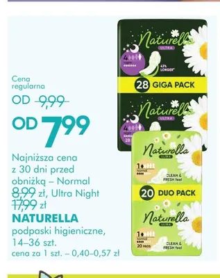 Podpaski higieniczne Naturella promocja w Super-Pharm