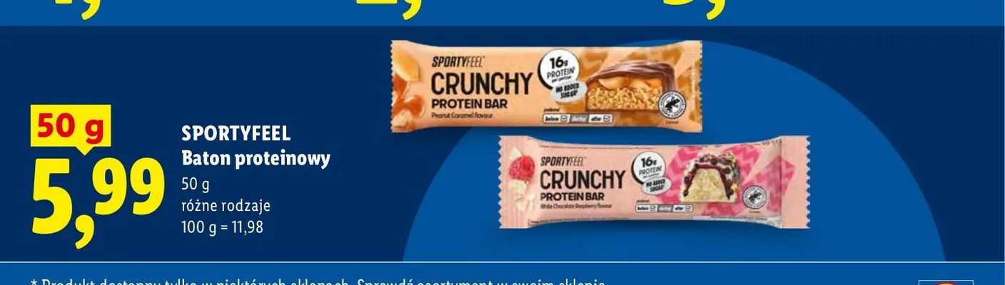 Baton proteinowy Sportyfeel Crunchy Peanut Caramel promocja w Lidl