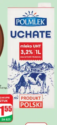 Mleko UHT Uchate Polmlek 3,2% promocja w Dino