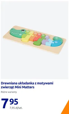 Drewniana układanka z motywami zwierząt Mini Matters promocja w Action