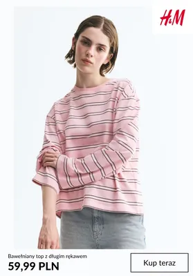 Bawełniany top z długim rękawem H & M promocja w H&M
