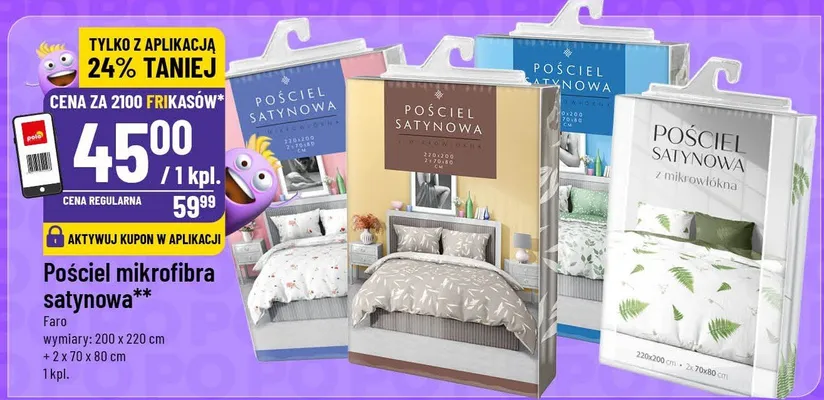 Pościel mikrofibra satynowa promocja w POLOmarket