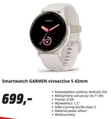 Smartwatch GARMIN vivoactive 5 42 mm promocja w Media Markt
