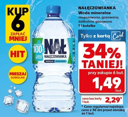 Woda mineralna niegazowana, gazowana, delikatnie gazowana promocja w Kaufland