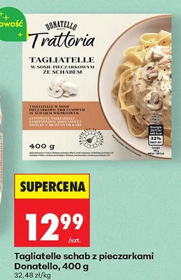 Tagliatelle schab z pieczarkami w sosie pieczarkowym ze śmietaną promocja w Biedronka