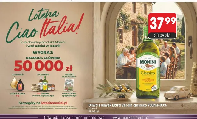 Oliwa z oliwek Extra Vergin Monini Classico promocja w Market Point