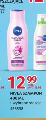 Szampon do włosów Nivea Hairmilk Shine promocja w Selgros