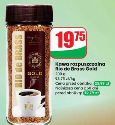 Kawa rozpuszczalna Rio de Brass Gold promocja w Dino