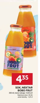 Sok, nektar Bobo Frut promocja w Stokrotka