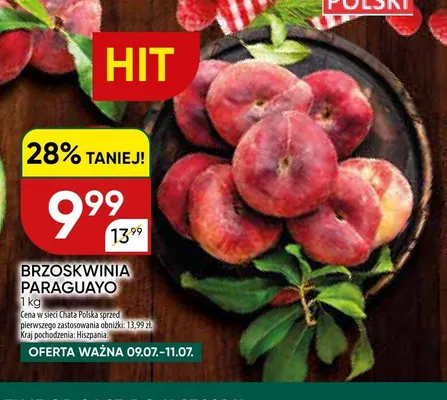 Brzoskwinia paraguayo Hiszpania promocja w Chata Polska