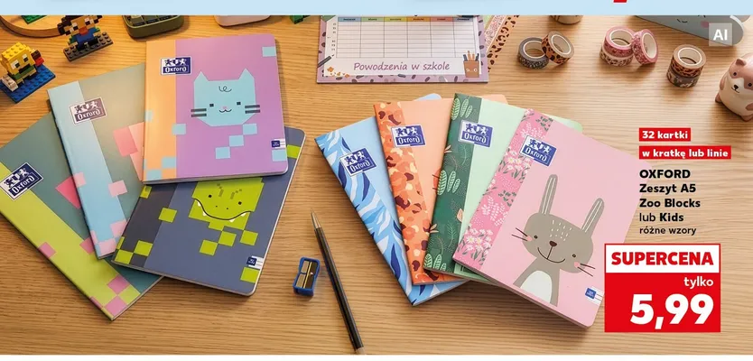 Zeszyt A5 Kids Oxford w kratkę promocja w Kaufland