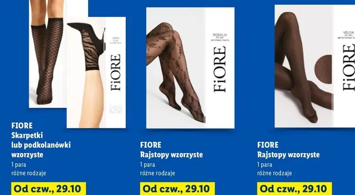 Rajstopy wzorzyste Fiore Rosalia 20 den promocja w Lidl