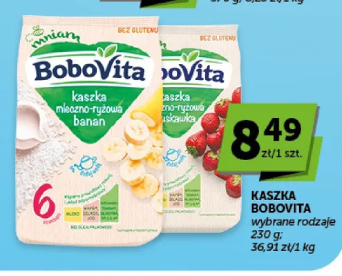 Kaszka mleczno-ryżowa BoboVita truskawka promocja w Euro Sklep