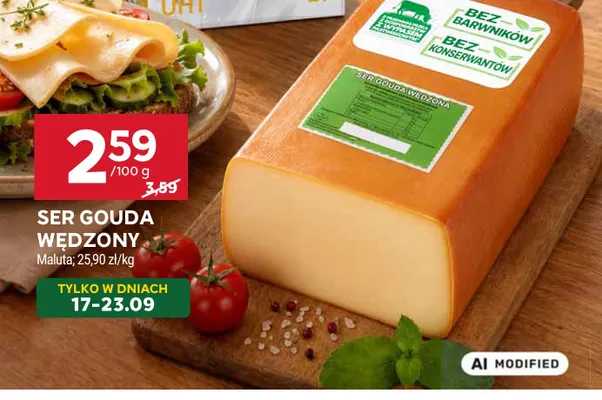 Ser gouda wędzony Maluta promocja w Stokrotka