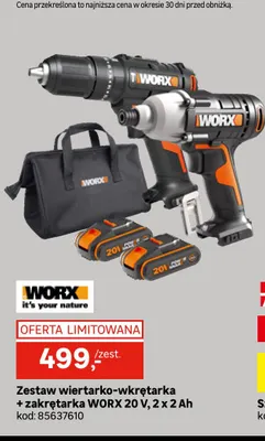 Zestaw wiertarko-wkrętarka + zakrętarka Worx promocja w Leroy Merlin