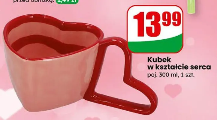 Kubek w kształcie serca, 300 ml promocja w Dino