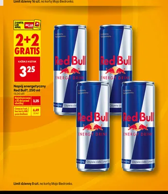 Napój energetyczny Red Bull promocja w Biedronka