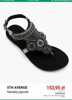 Sandały japonki 5th Avenue promocja w Deichmann