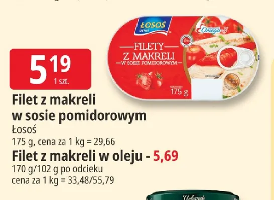 Filet z makreli w sosie pomidorowym Łosoś promocja w Leclerc