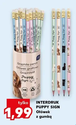 Ołówek z gumką Interdruk Puppy Sign promocja w Kaufland