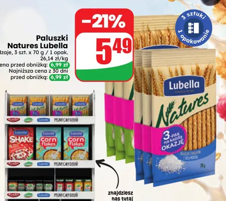 Paluszki Natures Lubella 3-pak promocja w Dino
