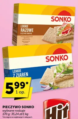 Pieczywo chrupkie Sonko Lekkie Razowe promocja w ABC