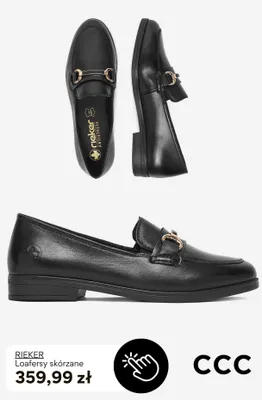 Loafersy skórzane Rieker promocja w CCC