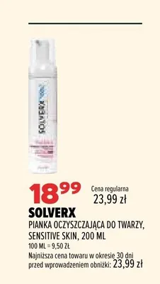 Pianka oczyszczająca do twarzy Solverx Sensitive Skin promocja w Drogerie Natura