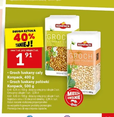 Groch łuskany połówki Konpack promocja w Twój Market