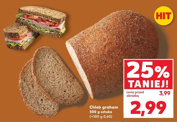 Chleb graham 500 g promocja w Kaufland