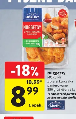 Nuggetsy z piersi kurczaka panierowane Morliny promocja w Intermarche