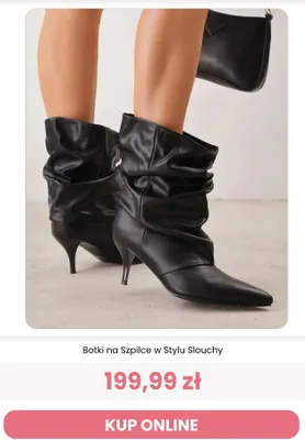 Botki na szpilce w stylu slouchy Reneé promocja w Renee