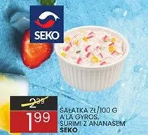 Sałatka różne rodzaje surimi z ananasem promocja w Wafelek