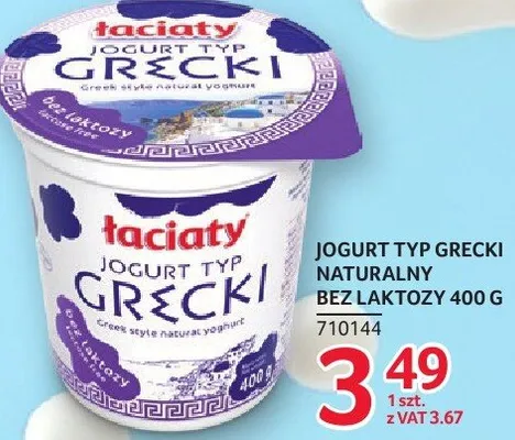 Jogurt typ grecki naturalny bez laktozy 400 g promocja w Selgros