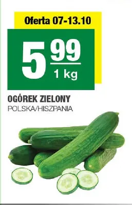 Ogórki zielone promocja w SPAR