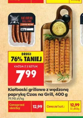 Kiełbaski grillowe z wędzoną papryką Czas na Grill promocja w Biedronka