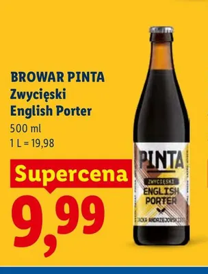 Piwo Browar Pinta Zwycięski English Porter promocja w Lidl