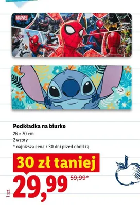 Podkładka na biurko 26x70 cm promocja w Lidl