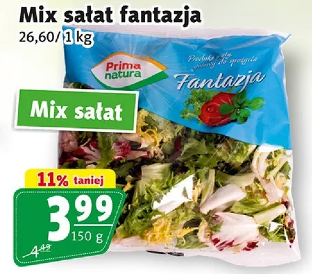 Mix sałat fantazja Prima Natura promocja w Prim Market