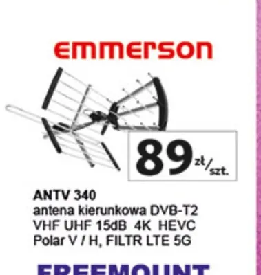 Antena kierunkowa DVB-T2 VHF i 5dB +8K, HEVC Polar V / H, FILTR LTE 5G promocja w Auchan
