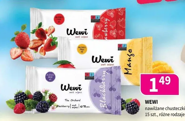Nawilżane chusteczki odświeżające Wewi Strawberry promocja w Drogerie Polskie