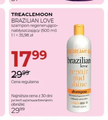Szampon regenerująco-nabłyszczający Treaclemoon Brazilian Love promocja w Drogerie Jawa