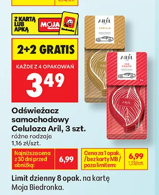 Odświeżacz samochodowy Celuloza Aril promocja w Biedronka