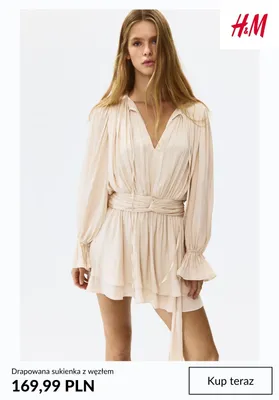 Sukienka drapowana z węzłem H&M promocja w H&M