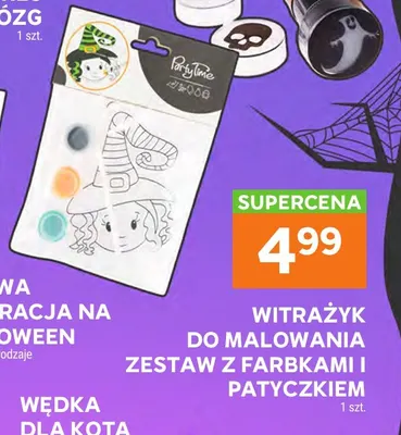 Witrażyk do malowania zestaw z farbkami i patyczkiem Party Time promocja w Stokrotka